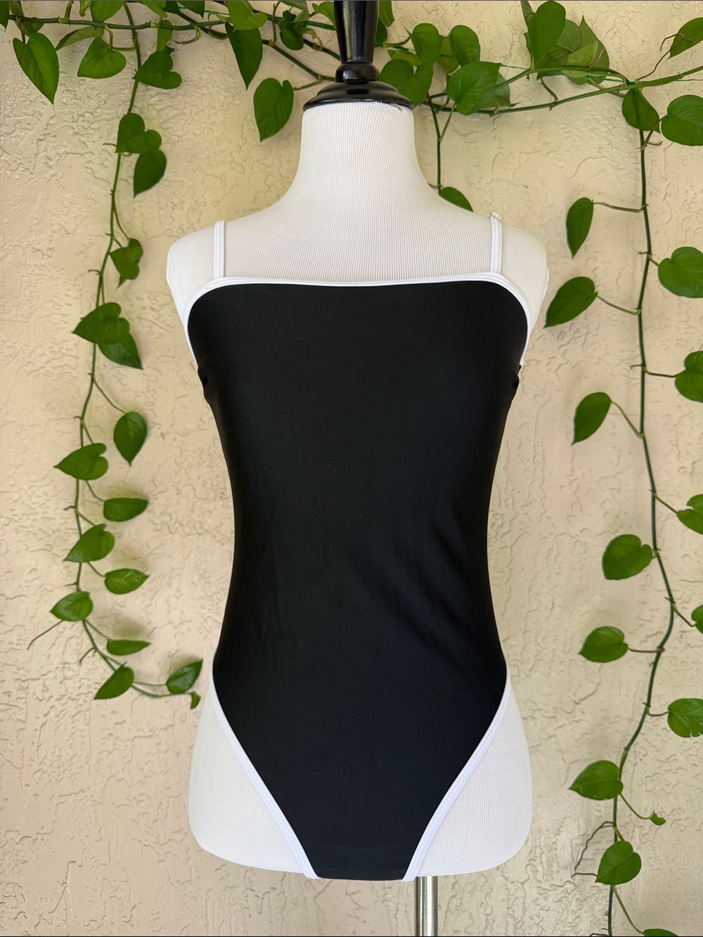 Classic Black & White Women's One-Piece Swimsuit